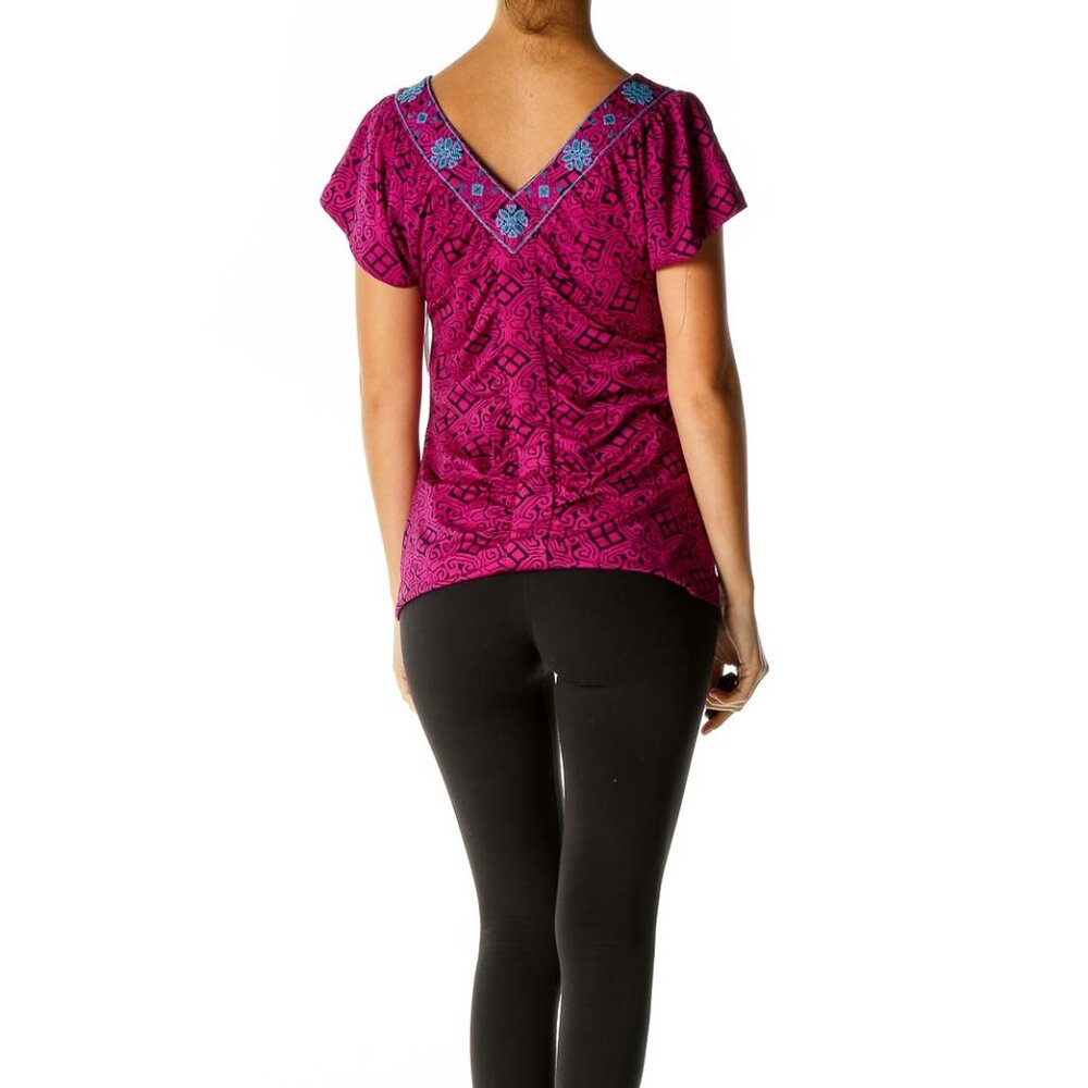 INC Purple Printed All Day Wear Blouse - Picture 3 of 3